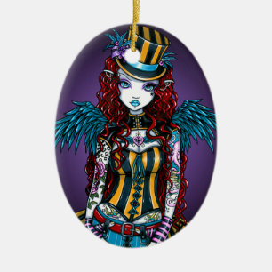 "Layla" Steampunk Keramik Ornament