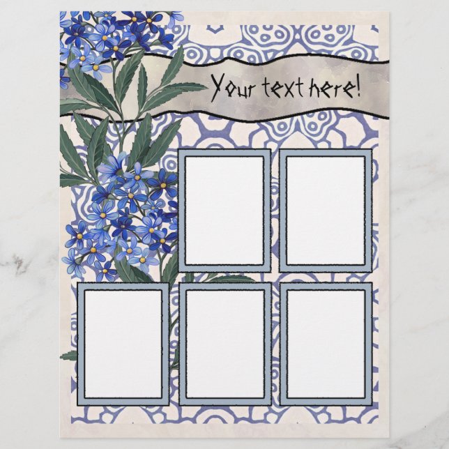 Layoutseiten für Scrapbook - Fünf Rahmen (Vorderseite)