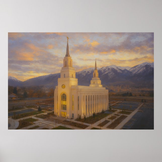 Layton Utah Temple Painting™ LDS Wall Art Poster (Vorne)