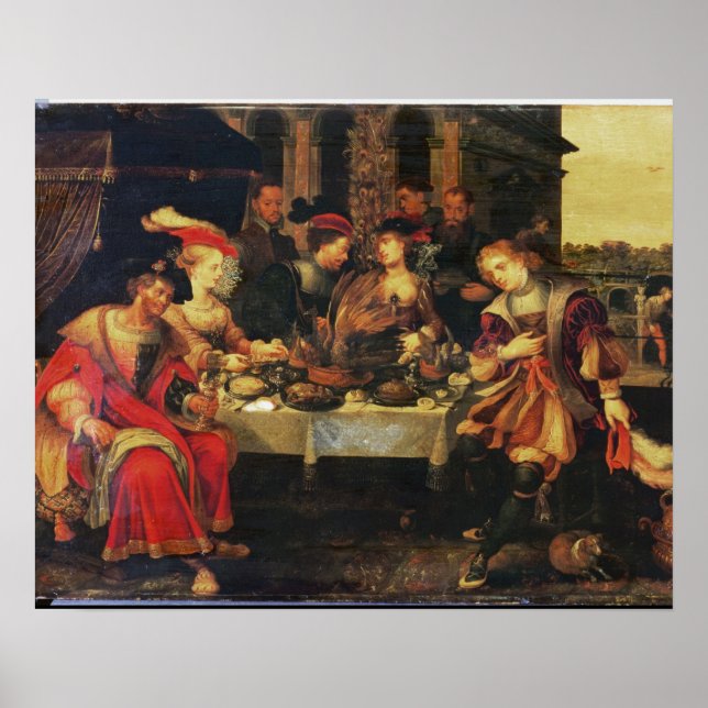Lazarus am Tisch des Reichen, 1618 (Öl auf Leinwan Poster (Vorne)