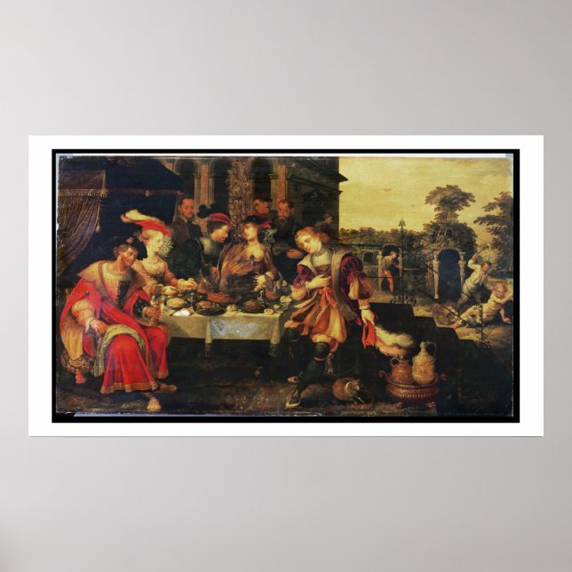 Lazarus am Tisch des Reichen, 1618 (Öl auf Leinwan Poster (Vorne)