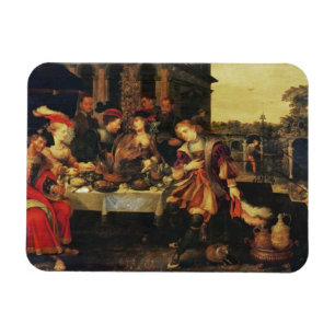 Lazarus am Tisch des reichen Mannes, 1618 (Öl auf Magnet