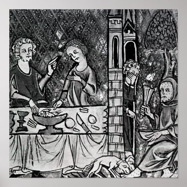 Lazarus am Tor des reichen Mannes Poster (Vorne)