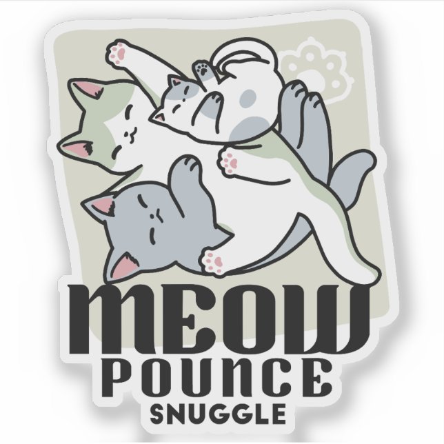 Laze Furdays - Niedliche Lazy Cats Design Aufkleber (Vorderseite)