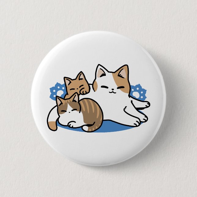 Laze Furdays - Niedliche Lazy Cats Design Button (Vorderseite)