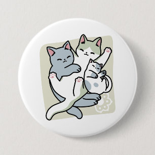 Laze Furdays - Niedliche Lazy Cats Design Button