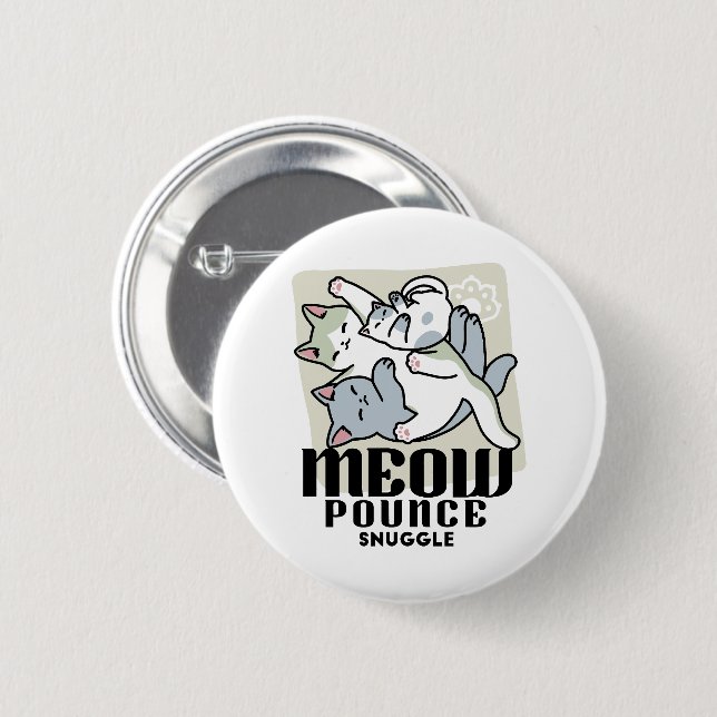 Laze Furdays - Niedliche Lazy Cats Design Button (Vorne & Hinten)