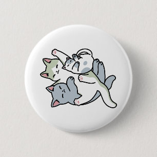 Laze Furdays - Niedliche Lazy Cats Design Button