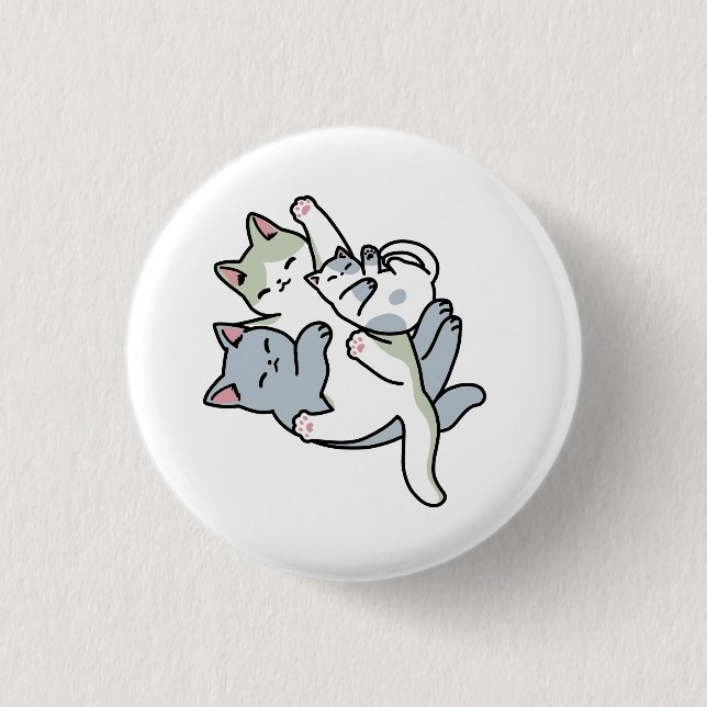 Laze Furdays - Niedliche Lazy Cats Design Button (Vorderseite)