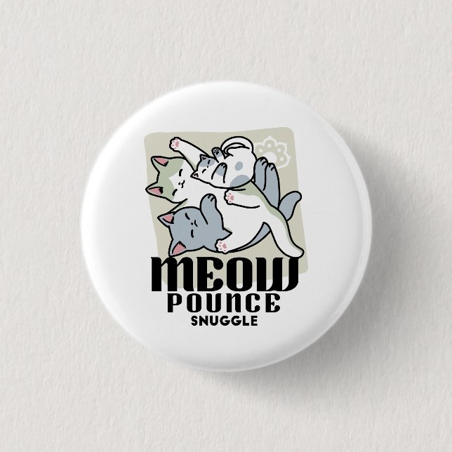 Laze Furdays - Niedliche Lazy Cats Design Button (Vorderseite)