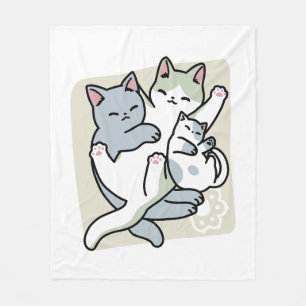 Laze Furdays - Niedliche Lazy Cats Design Fleecedecke