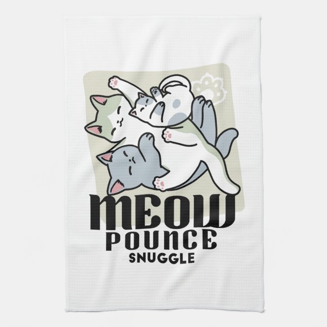 Laze Furdays - Niedliche Lazy Cats Design Geschirrtuch (Vertikal)