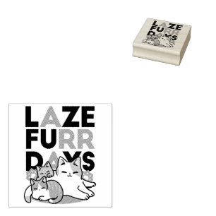 Laze Furdays - Niedliche Lazy Cats Design Gummistempel