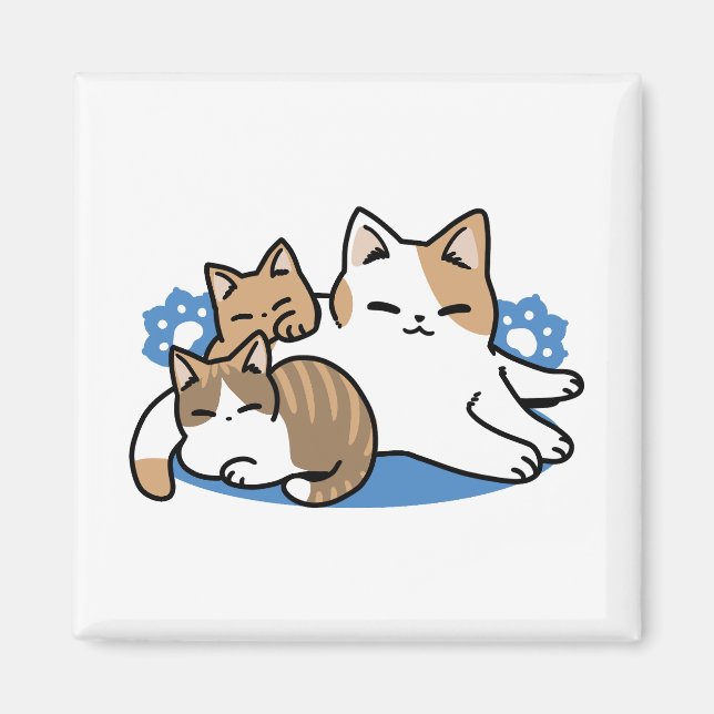 Laze Furdays - Niedliche Lazy Cats Design Magnet (Vorne)