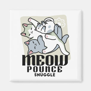Laze Furdays - Niedliche Lazy Cats Design Magnet