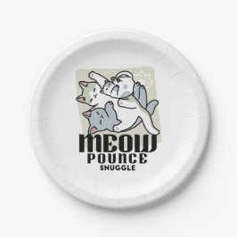 Laze Furdays - Niedliche Lazy Cats Design Pappteller