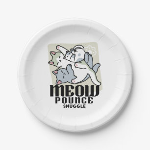 Laze Furdays - Niedliche Lazy Cats Design Pappteller