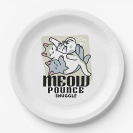 Laze Furdays - Niedliche Lazy Cats Design Pappteller