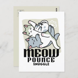 Laze Furdays - Niedliche Lazy Cats Design Postkarte