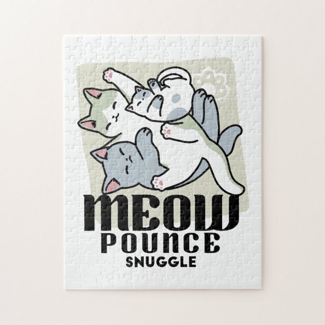 Laze Furdays - Niedliche Lazy Cats Design Puzzle (Vertikal)