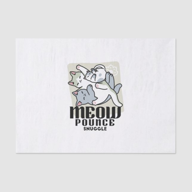 Laze Furdays - Niedliche Lazy Cats Design Seidenpapier (Vorderseite)