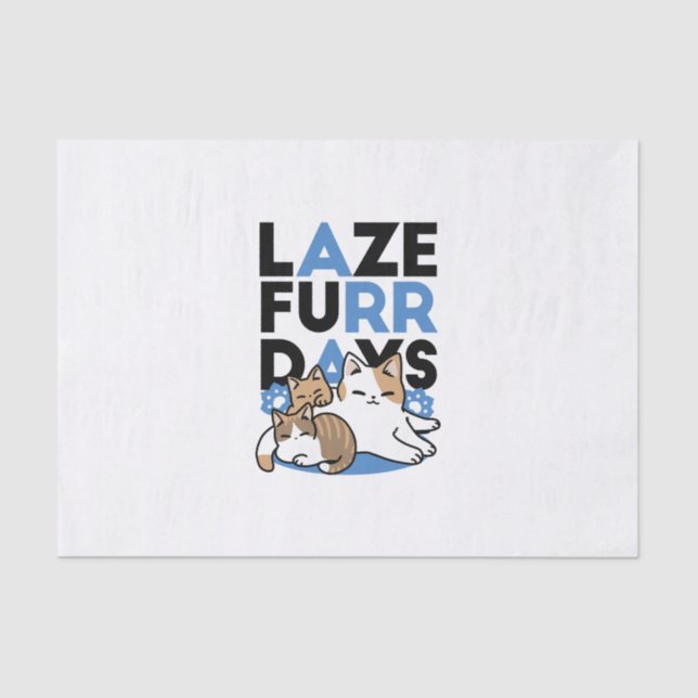 Laze Furdays - Niedliche Lazy Cats Design Seidenpapier (Vorderseite)
