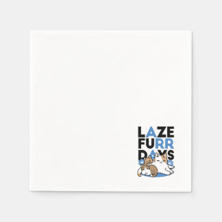 Laze Furdays - Niedliche Lazy Cats Design Serviette