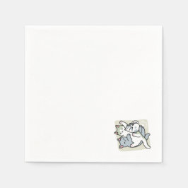 Laze Furdays - Niedliche Lazy Cats Design Serviette