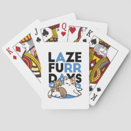 Laze Furdays - Niedliche Lazy Cats Design Spielkarten
