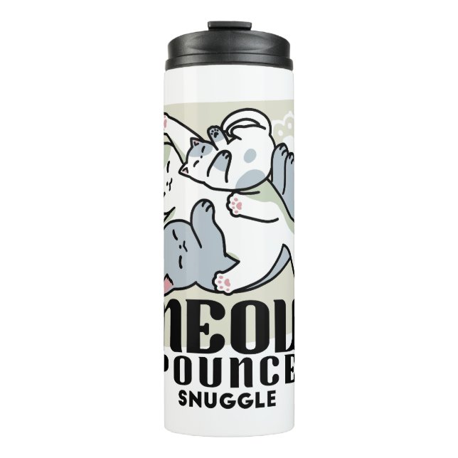 Laze Furdays - Niedliche Lazy Cats Design Thermosbecher (Vorderseite)