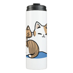 Laze Furdays - Niedliche Lazy Cats Design Thermosbecher
