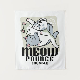 Laze Furdays - Niedliche Lazy Cats Design Wandteppich