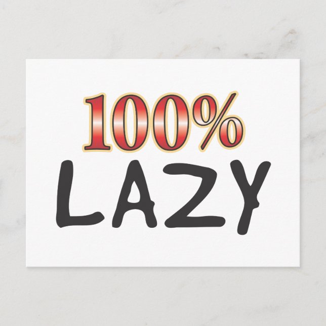 Lazy 100 Prozent Postkarte (Vorderseite)