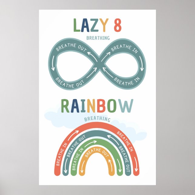 Lazy 8 und Rainbow Breathing Classroom Poster (Vorne)