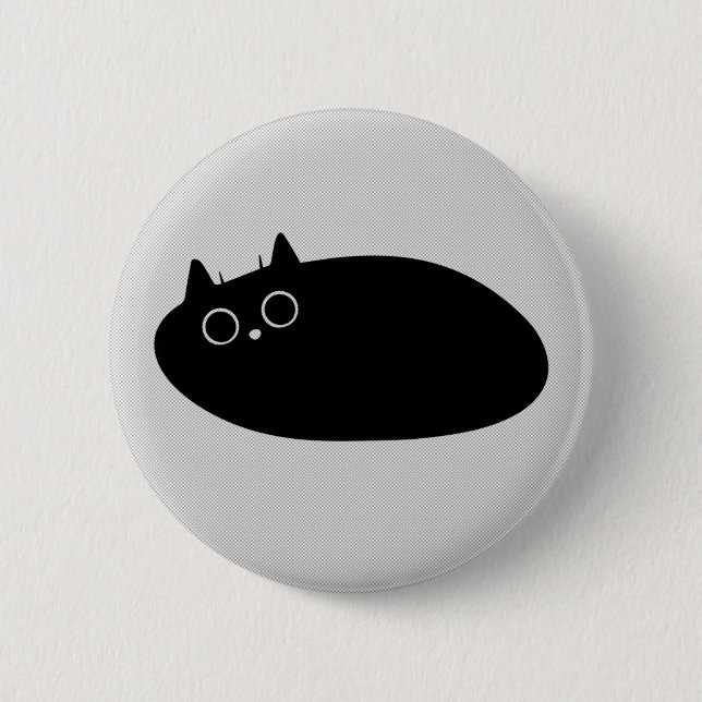 Lazy Black Cat | Button für Katzenliebhaber!! (Vorderseite)