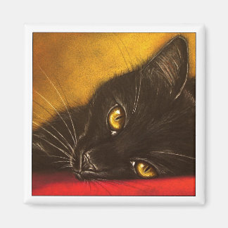 Lazy Black Cat - Magnet