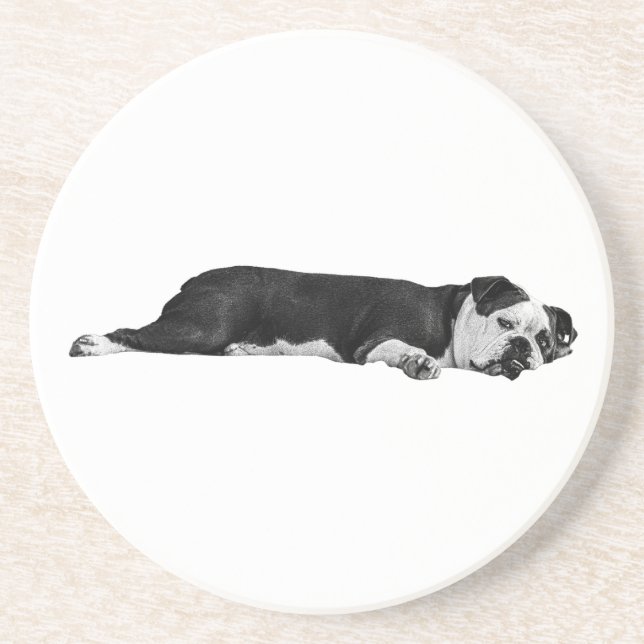 Lazy Bulldog, hübscher Tisch Getränkeuntersetzer (Vorne)