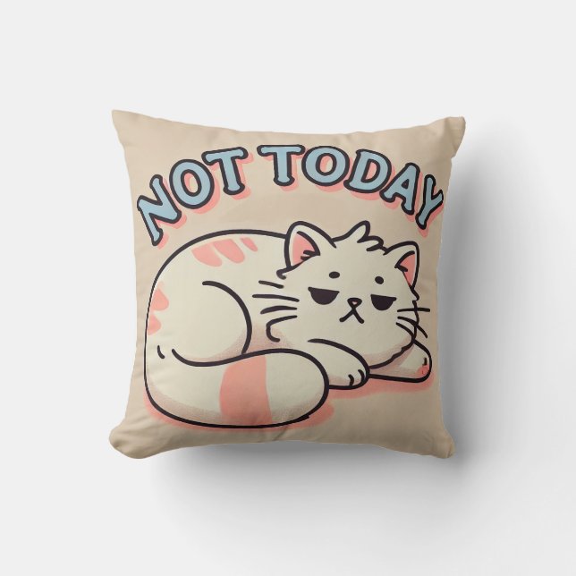 Lazy Cartoon Cat Kissen (Vorderseite)