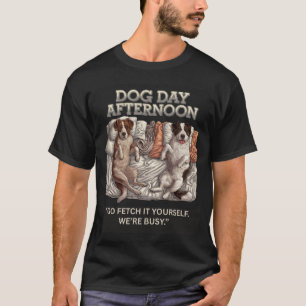 LAZY CARTOON HUNGS SPRICHWORT "FETCH DICH SELBST" T-Shirt