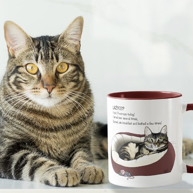 Lazy Cat Bed Green Funny Tasse (Von Creator hochgeladen)