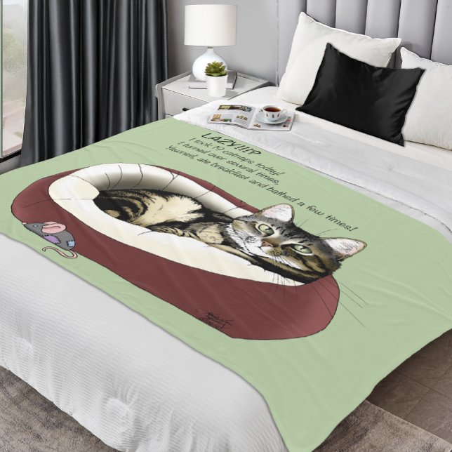Lazy Cat Bed Green lustig Fleecedecke (Von Creator hochgeladen)