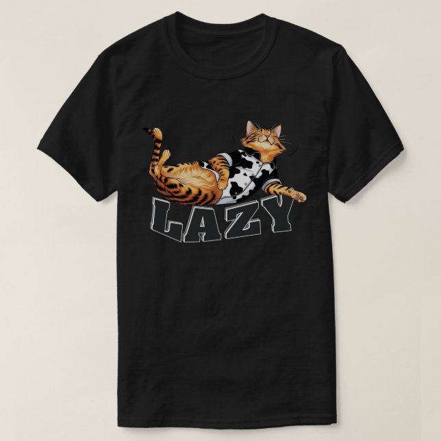 Lazy Cat [ CC-CatCow ] T-Shirt (Design vorne)