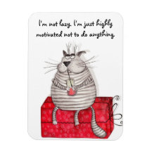 Lazy Cat Funny Magnet Office Quotes