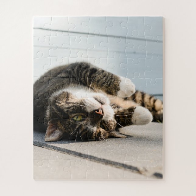 Lazy Cat Lounges on Porch Puzzle (Vertikal)