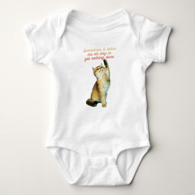 Lazy Cat Lover Funny Niedlich Cat Baby Strampler (Vorderseite)