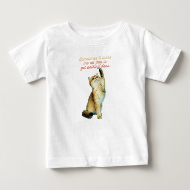 Lazy Cat Lover Funny Niedlich Cat Baby T-shirt (Vorderseite)