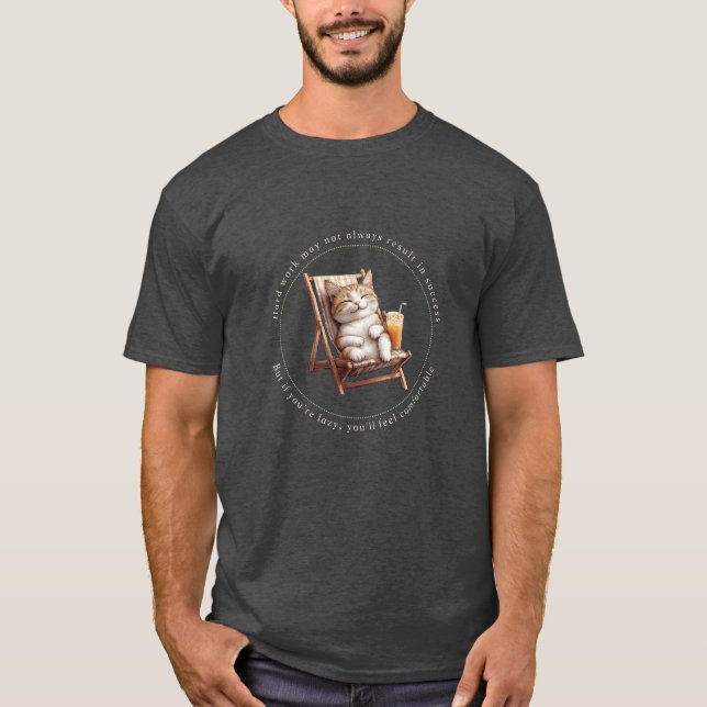 Lazy Cat, lustige Katze T-Shirt (Vorderseite)
