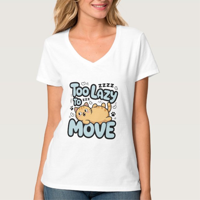 Lazy Cat T-Shirt (Vorderseite)