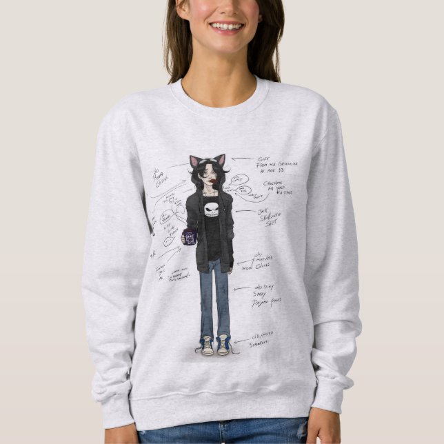 Lazy, comfy, and happy… kind of happy. sweatshirt (Vorderseite)