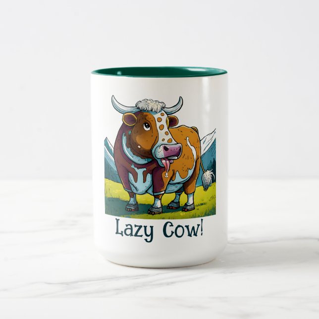 Lazy Cow Zweifarbige Tasse (Mittel)